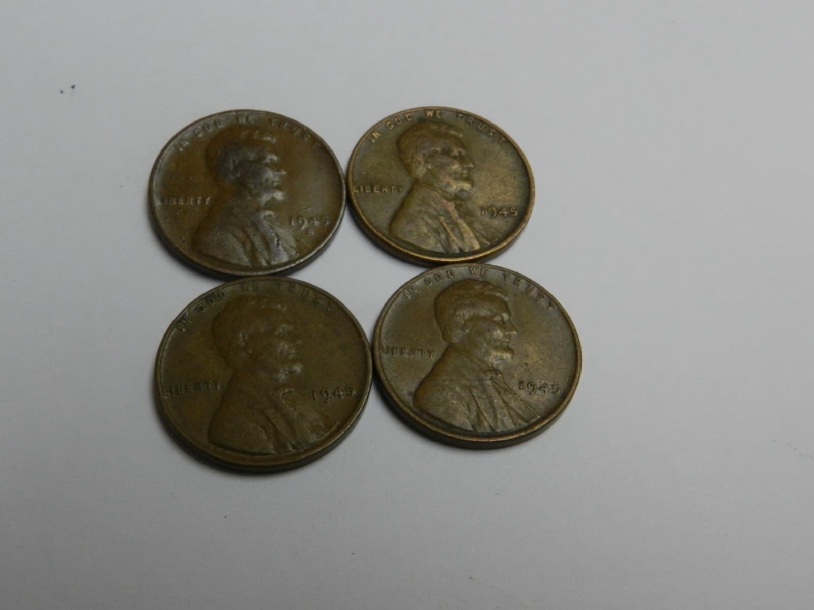 4 - 1945 No Mint Mark Wheat Penny Circulated Unpolished/Ungraded M31K - Thumbnail 2