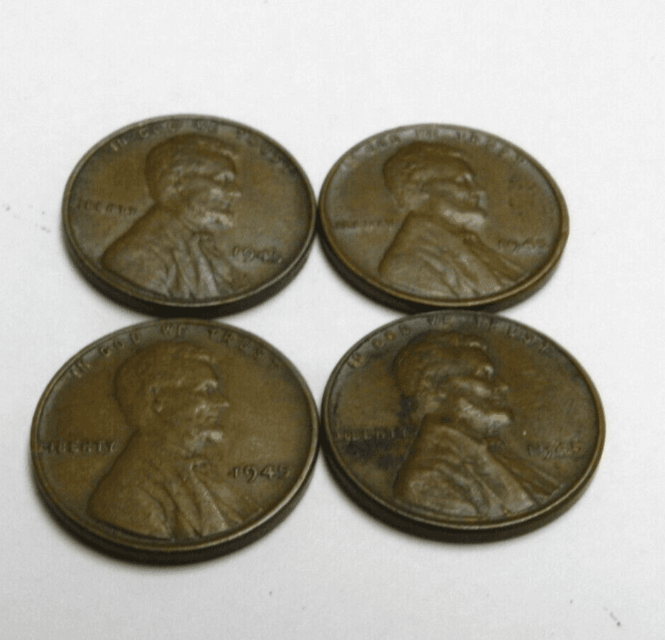 4 - 1945 No Mint Mark Wheat Penny Circulated Unpolished/Ungraded M32K - Thumbnail 3