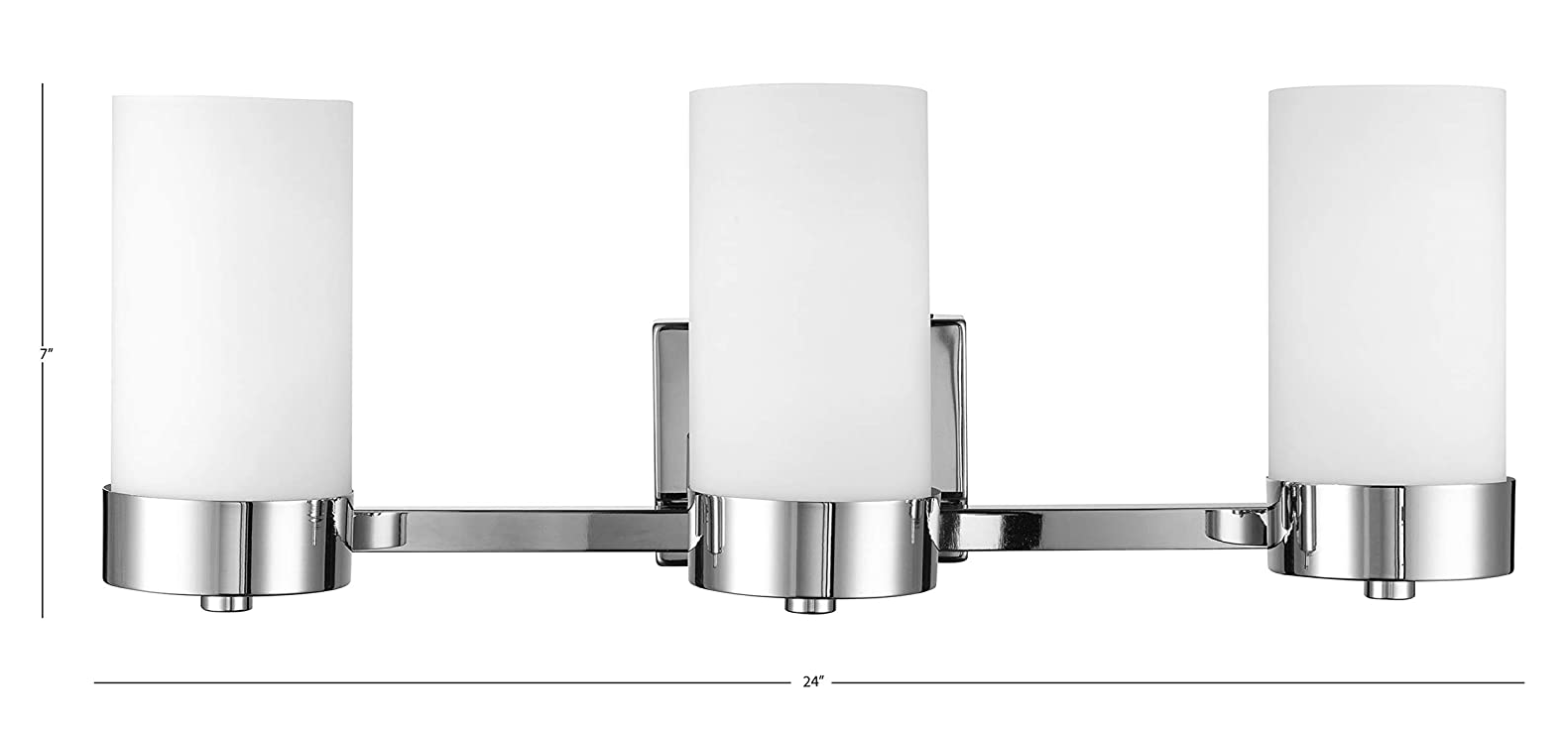 Globe Ele. Co. 3-Light Polished Chrome Vanity Light with Frosted Glass Shades K - Thumbnail 2