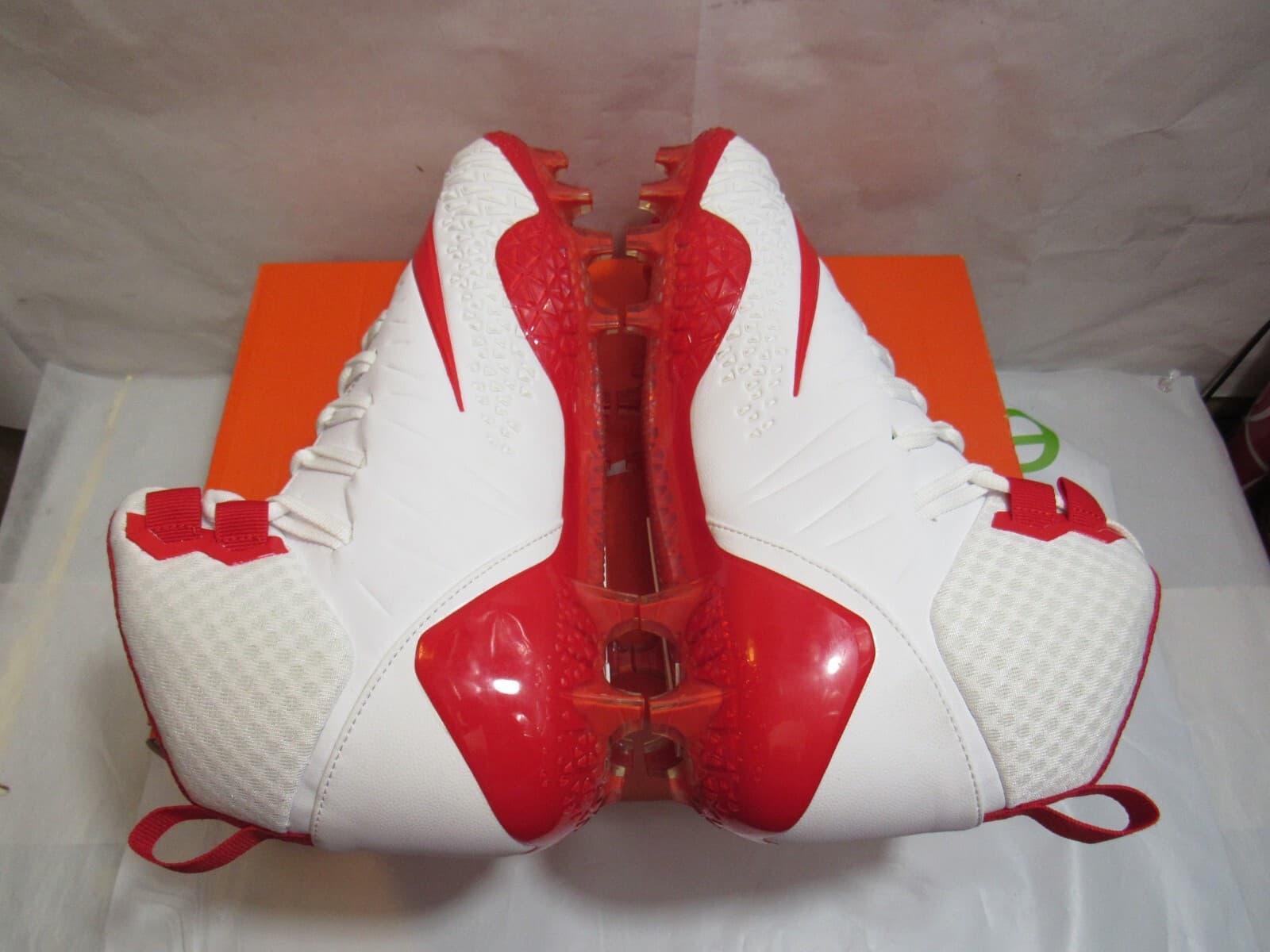 Nike Force Savage Pro 880144-166 Mens White Red Football Cleats New J39K - Thumbnail 6