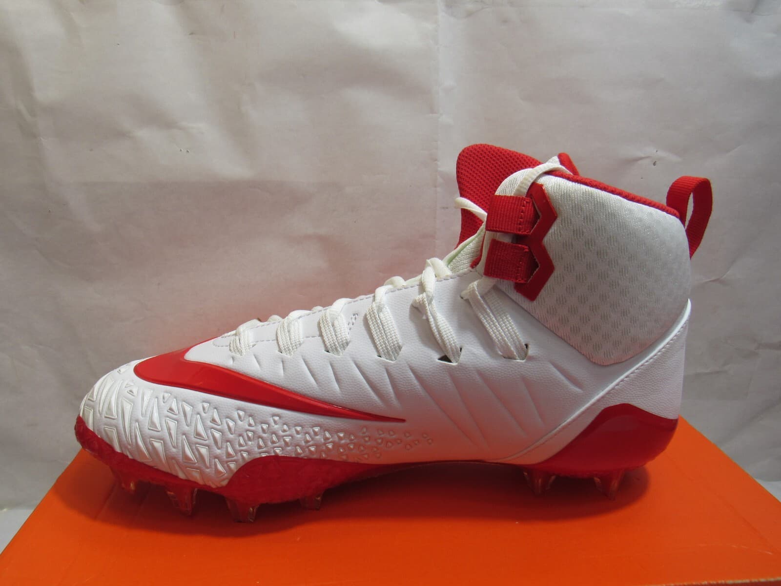 Nike Force Savage Pro 880144-166 Mens White Red Football Cleats New J39K - Thumbnail 11