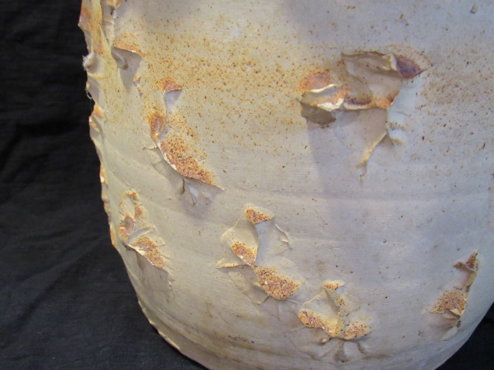 Handmade Textured Pinch Clay Planter Flower Pot 7 1/2" Tall (U68S) - Thumbnail 7