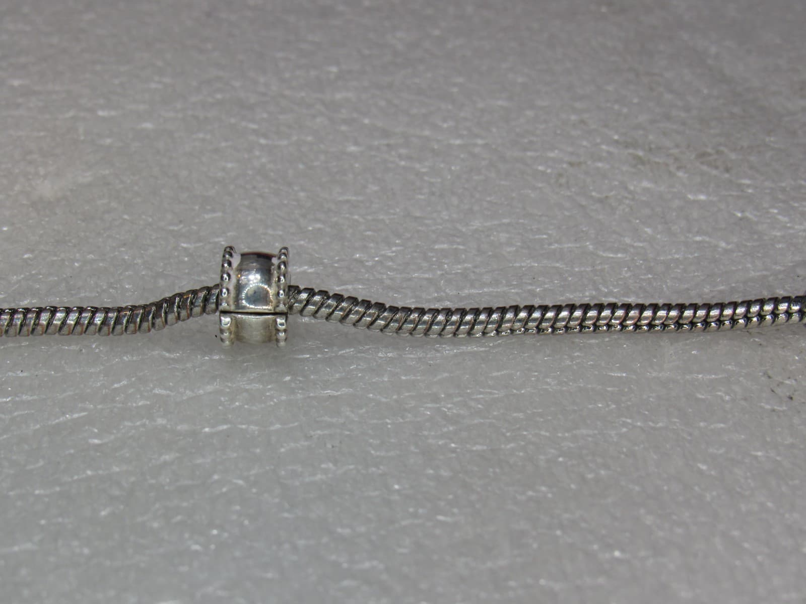 Pandora Silver Snake Bracelet - 1 Charms Included 7" (K36K) - Thumbnail 3
