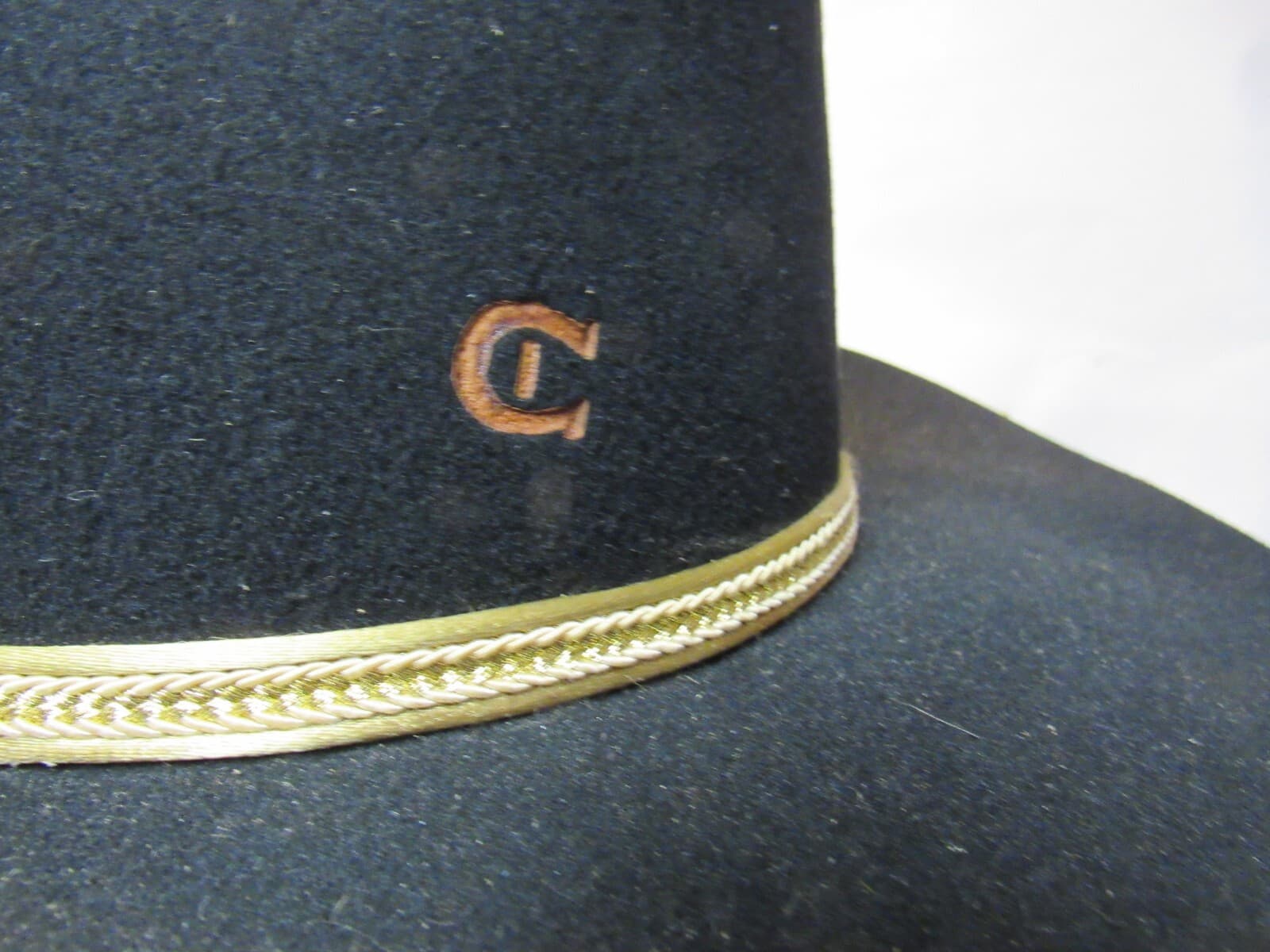 Vintage CHARLIE 1 HORSE Custom Designed Black Cowboy Hat Fur Blend 21"-22" (K38K - Thumbnail 5