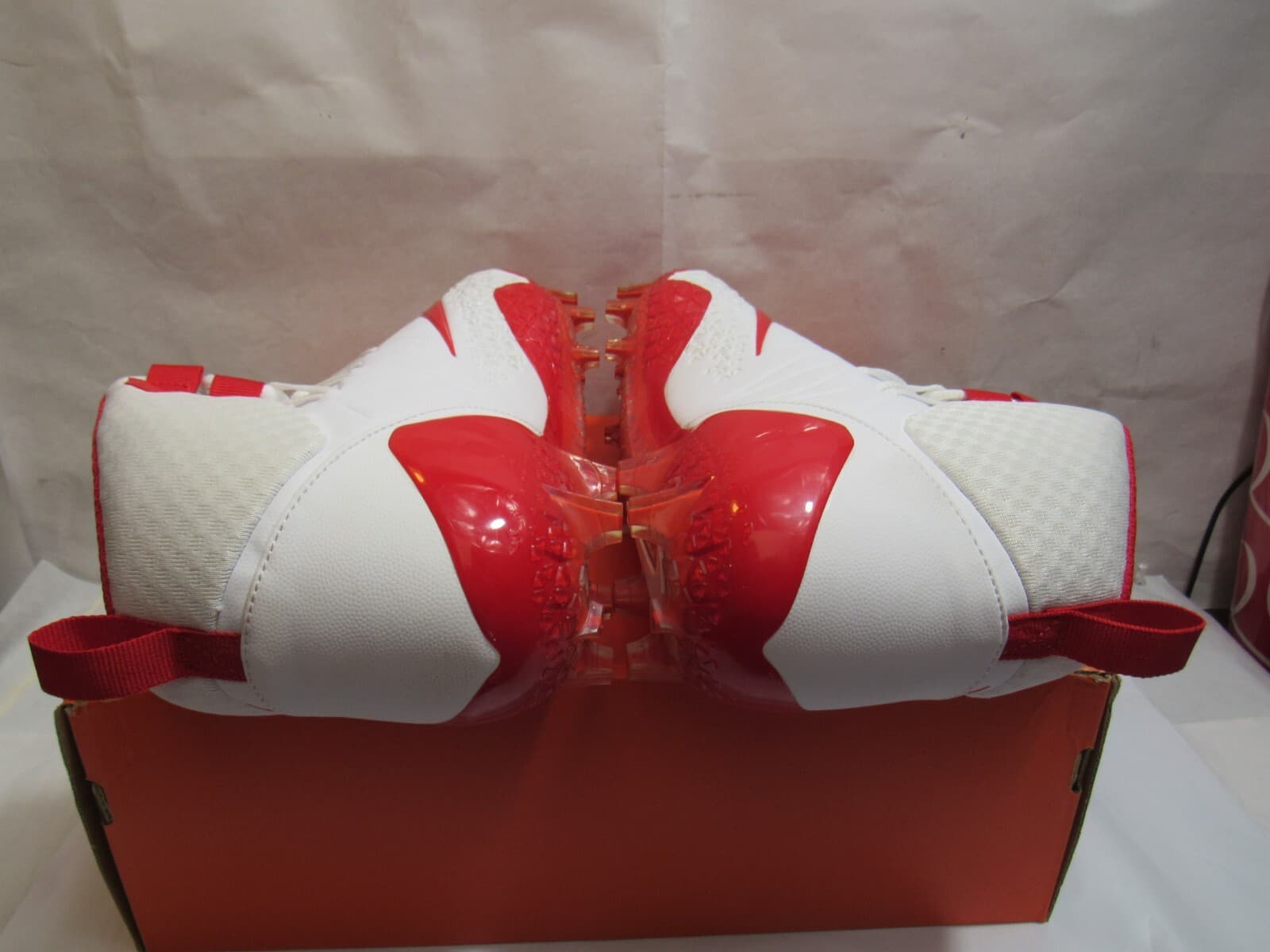 Nike Force Savage Pro 880144-166 Mens White Red Football Cleats New J39K - Thumbnail 7