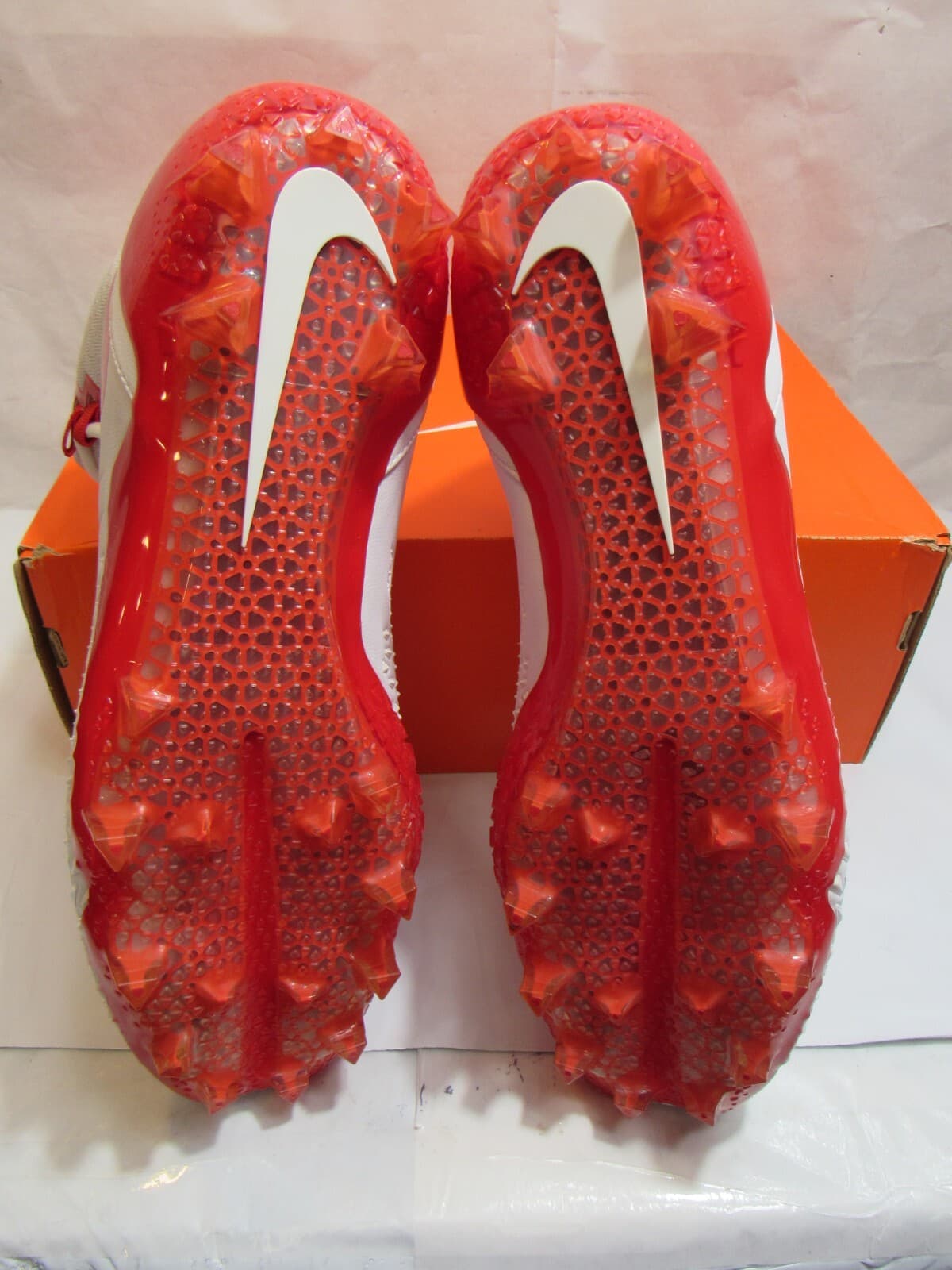 Nike Force Savage Pro 880144-166 Mens White Red Football Cleats New J39K - Thumbnail 10