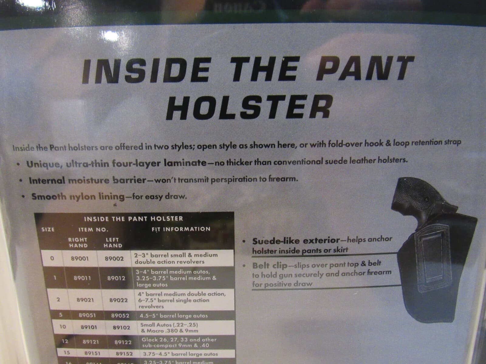 Uncle Mikes Inside the Pants Open Style Holster Right Hand Size 12 89121 S66 - Thumbnail 4