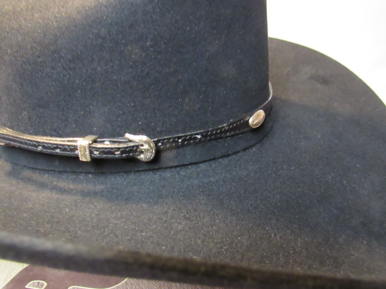 Vintage Resistol Guthrie Western Felt Cowboy Hat Black Size 7 Oval 4" Brim K37K - Thumbnail 4