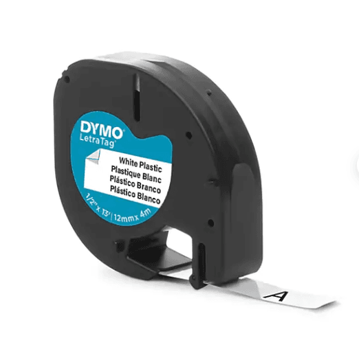 3 Dymo LetraTag 91331 Label Maker Tape, 1/2"W, Black On White C4K - Thumbnail 3