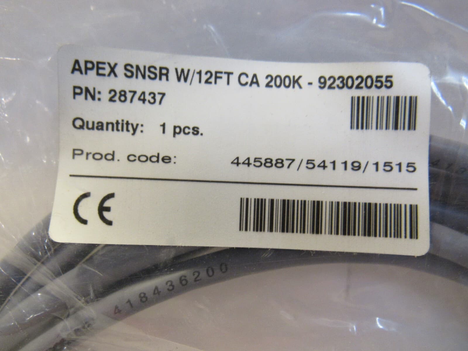 Ecolab Apex Sensor Assembly w/12 ft Cable 200K 92302055 PN 287437 S76K - Thumbnail 2