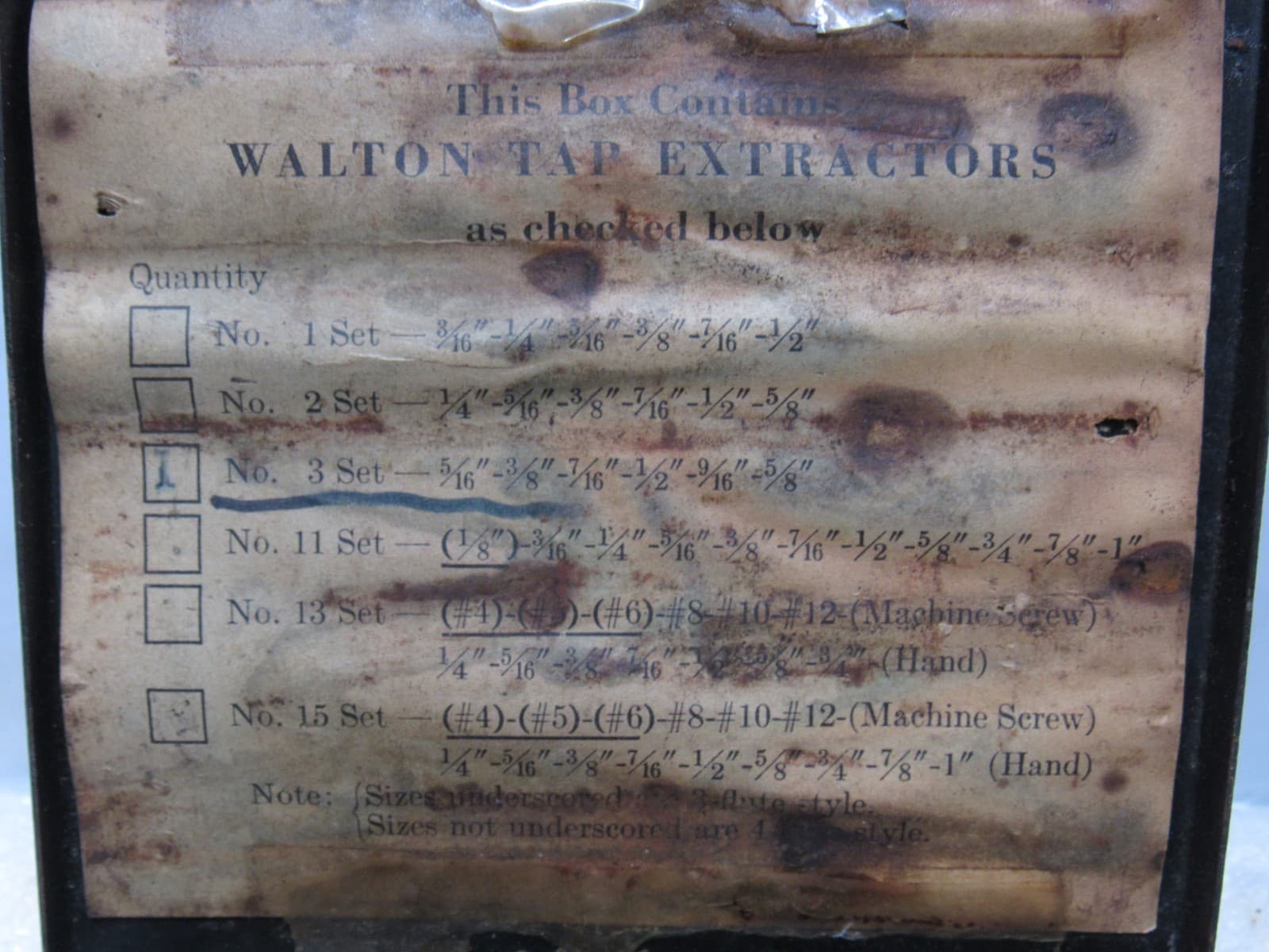 Vintage The Walton Co Tap Extractors Set of 6 in Original Metal Storage Case - Thumbnail 2