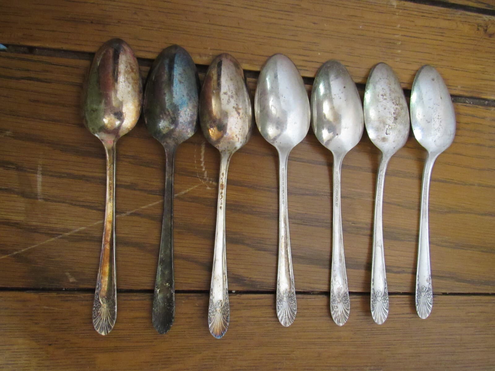 7 Vintage Crown Radiance Silverplate Tablespoons G34K - Thumbnail 3