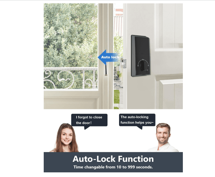 ZSZ Keyless Entry Door Lock Keypad Deadbolt,Smart Lock for Door w/ 2 Keys H91K - Thumbnail 10
