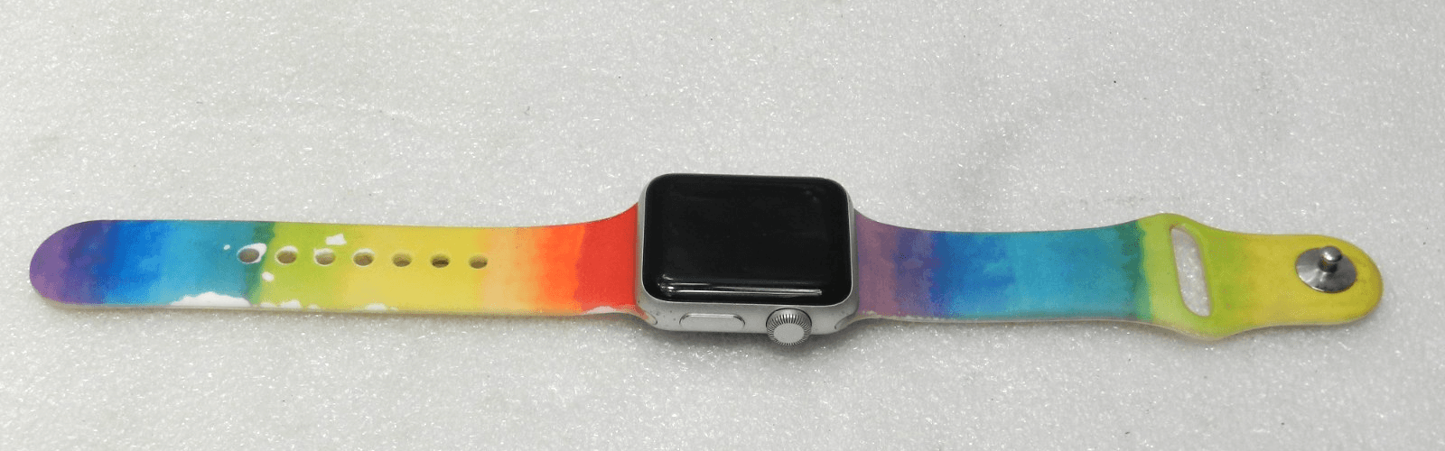 Apple Watch Series 3 - 38mm - Silver With Rainbow Band - Reset (B52K) - Thumbnail 5