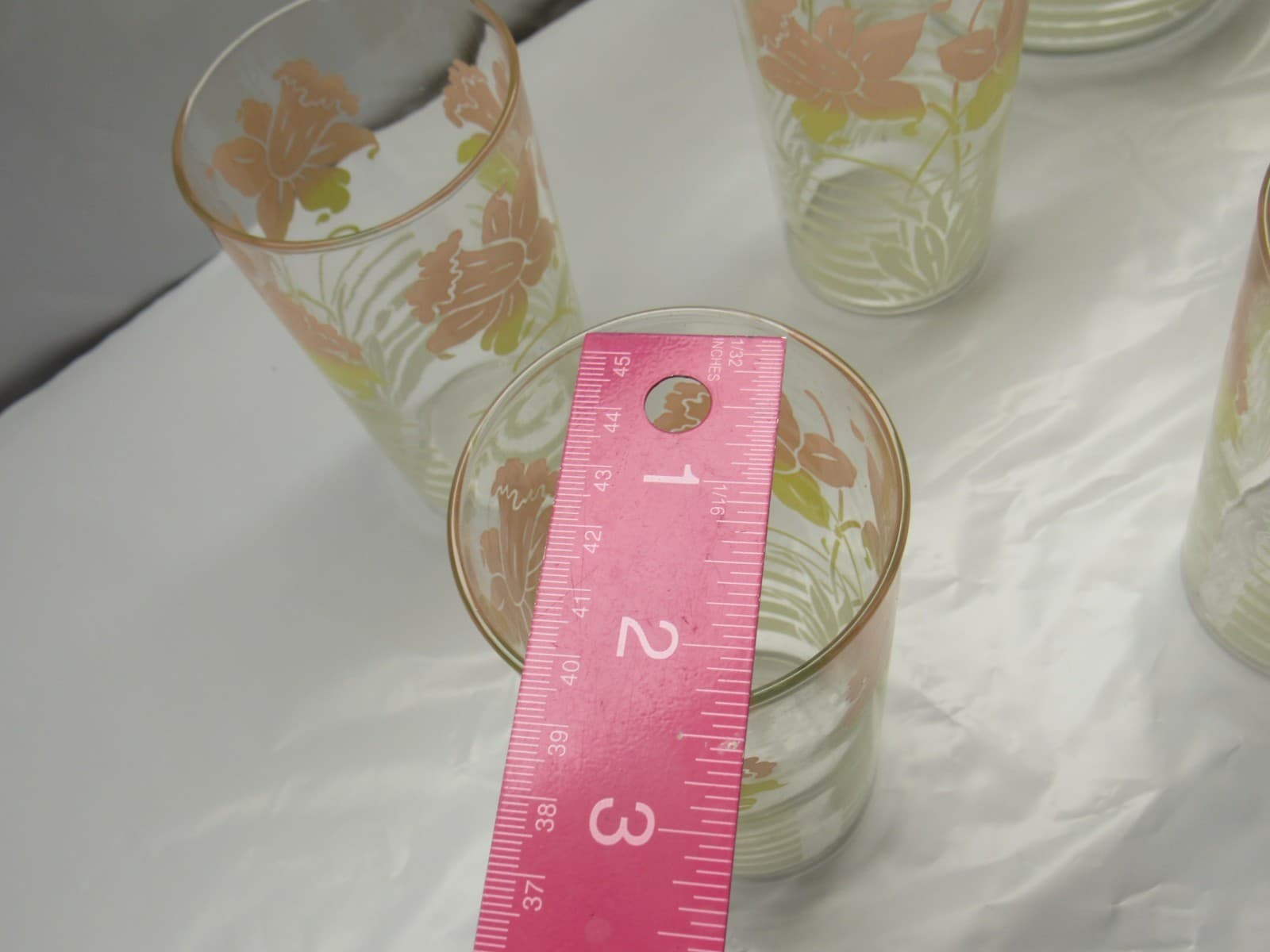 Vintage Anchor Hocking Daffodil Carafe w/Glass Lid and 10 Glasses Tumblers K47JJ - Thumbnail 10