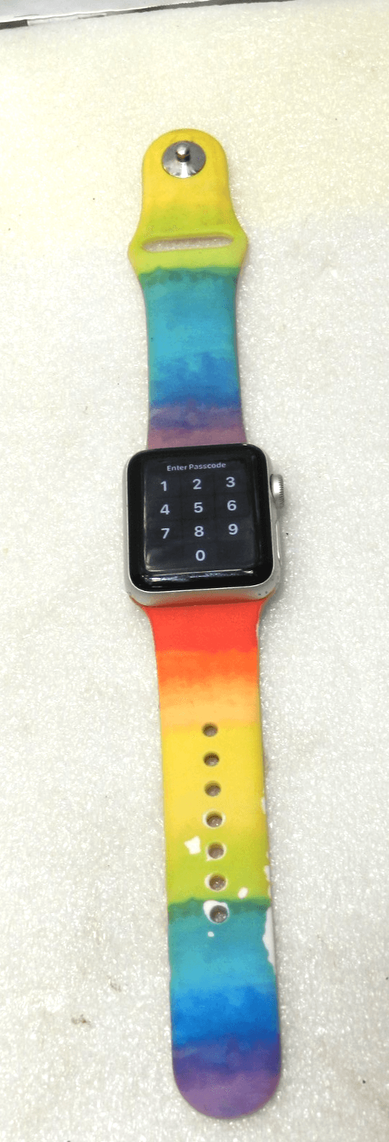 Apple Watch Series 3 - 38mm - Silver With Rainbow Band - Reset (B52K) - Thumbnail 2