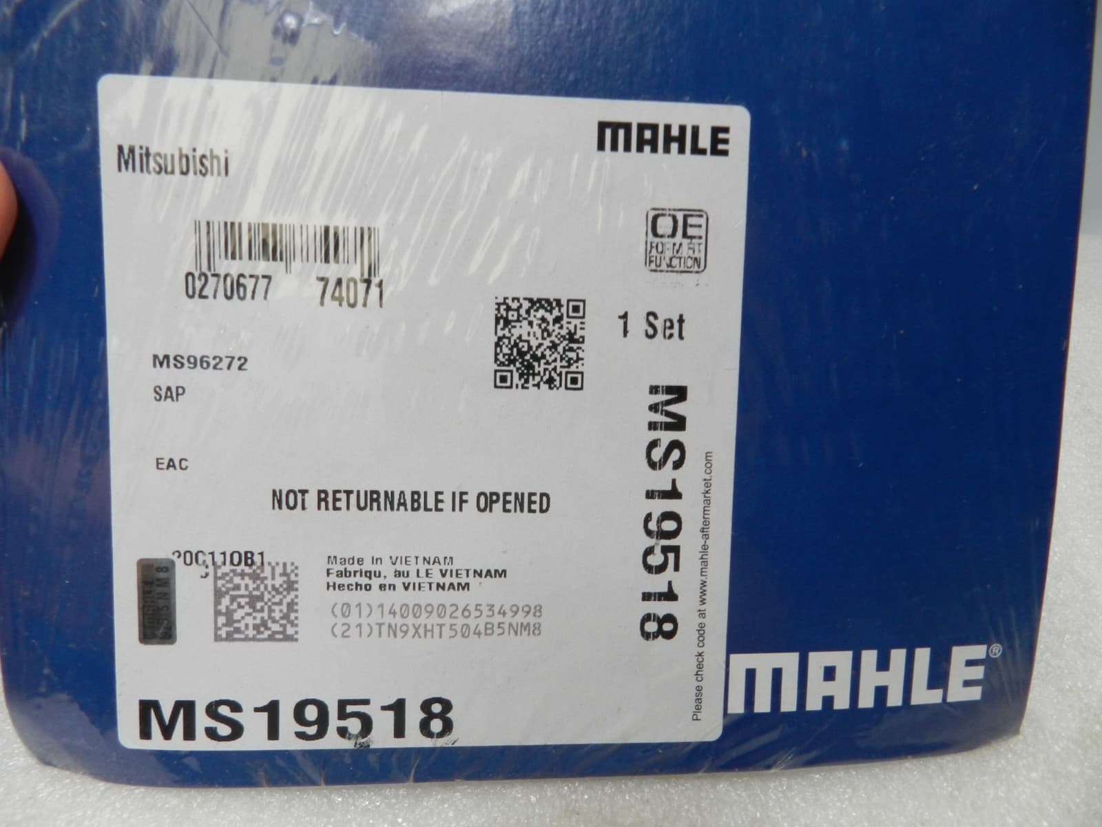 MAHLE MS19518 Fuel Injection Plenum Gasket 04-11 Mitsubishi Endeavor Galant L40J - Thumbnail 4