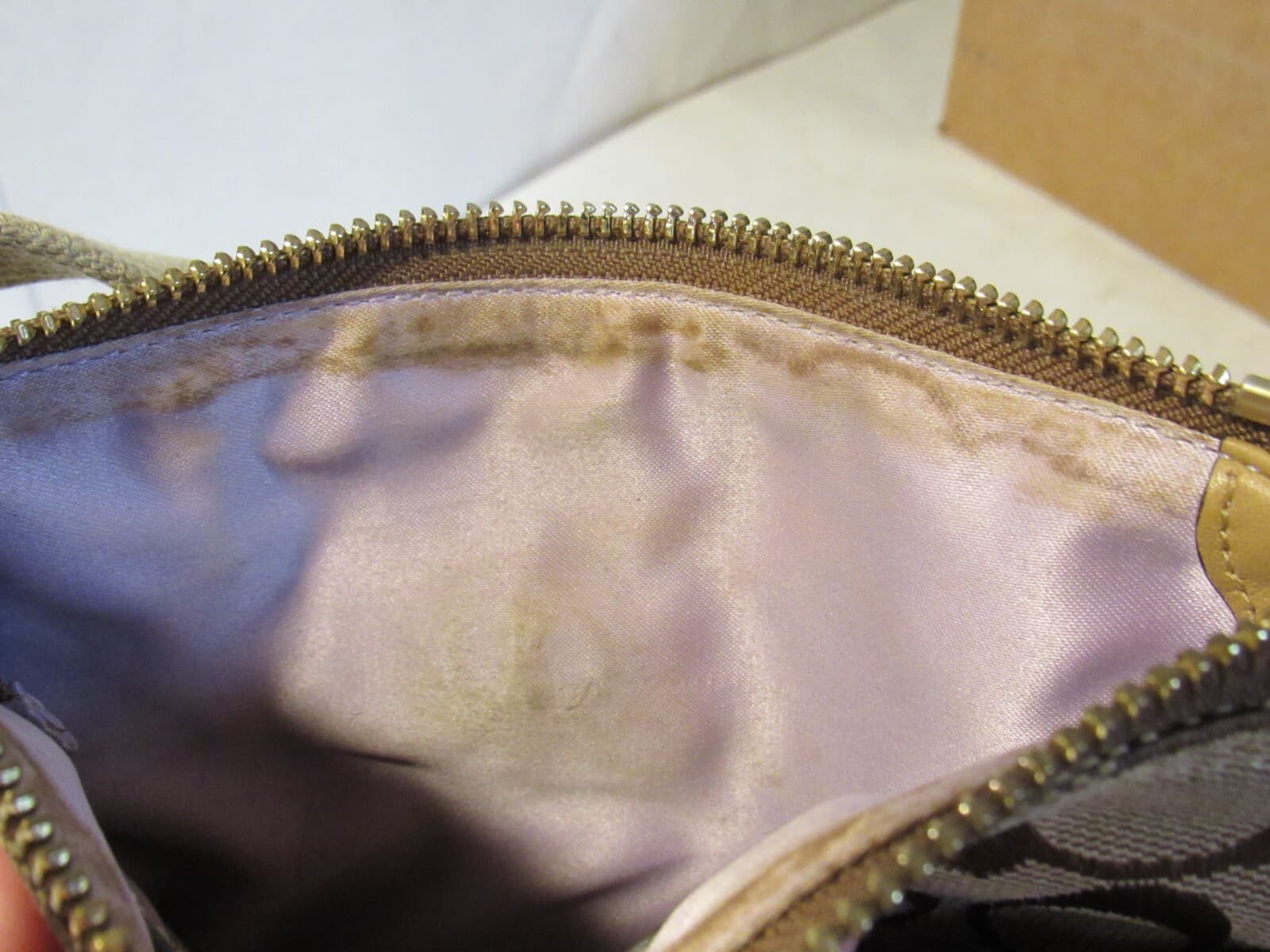 Coach Signature Crossbody Bag Brown Khaki Pre-Owned S79K - Thumbnail 5