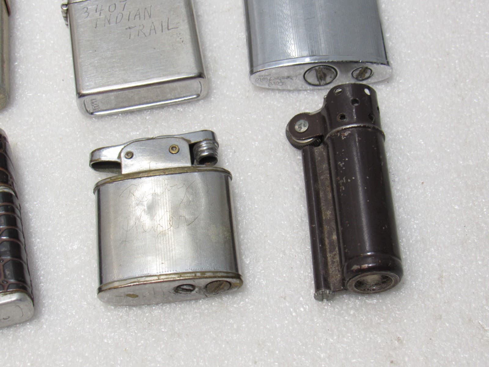 Vintage Metal Flip Top Lighter Lot Zippo Warco STorm King Bryco (C86JJ) - Thumbnail 7