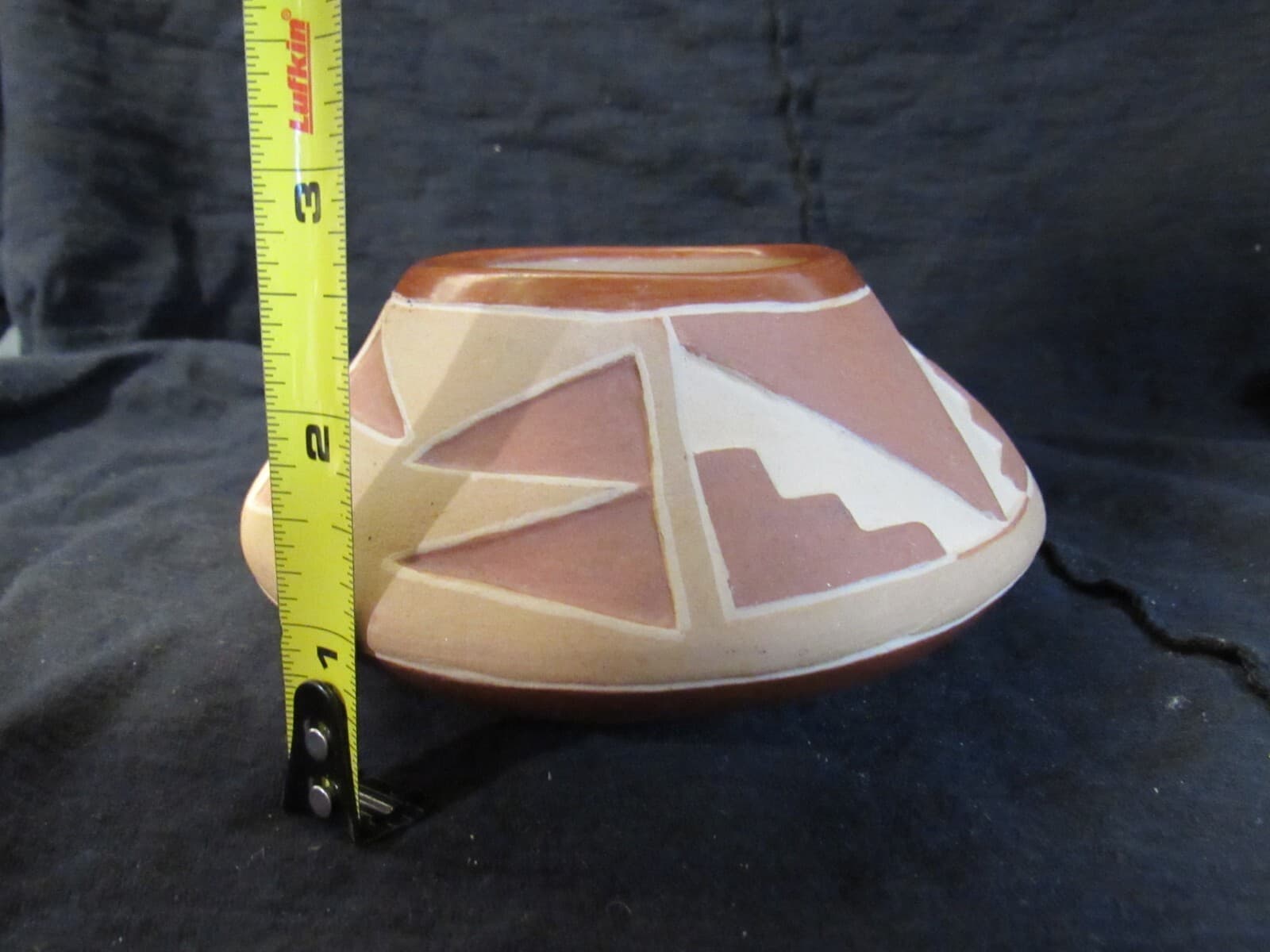 Pueblo Carved Etched Clay Pottery Vase New Mexico W82S - Thumbnail 5