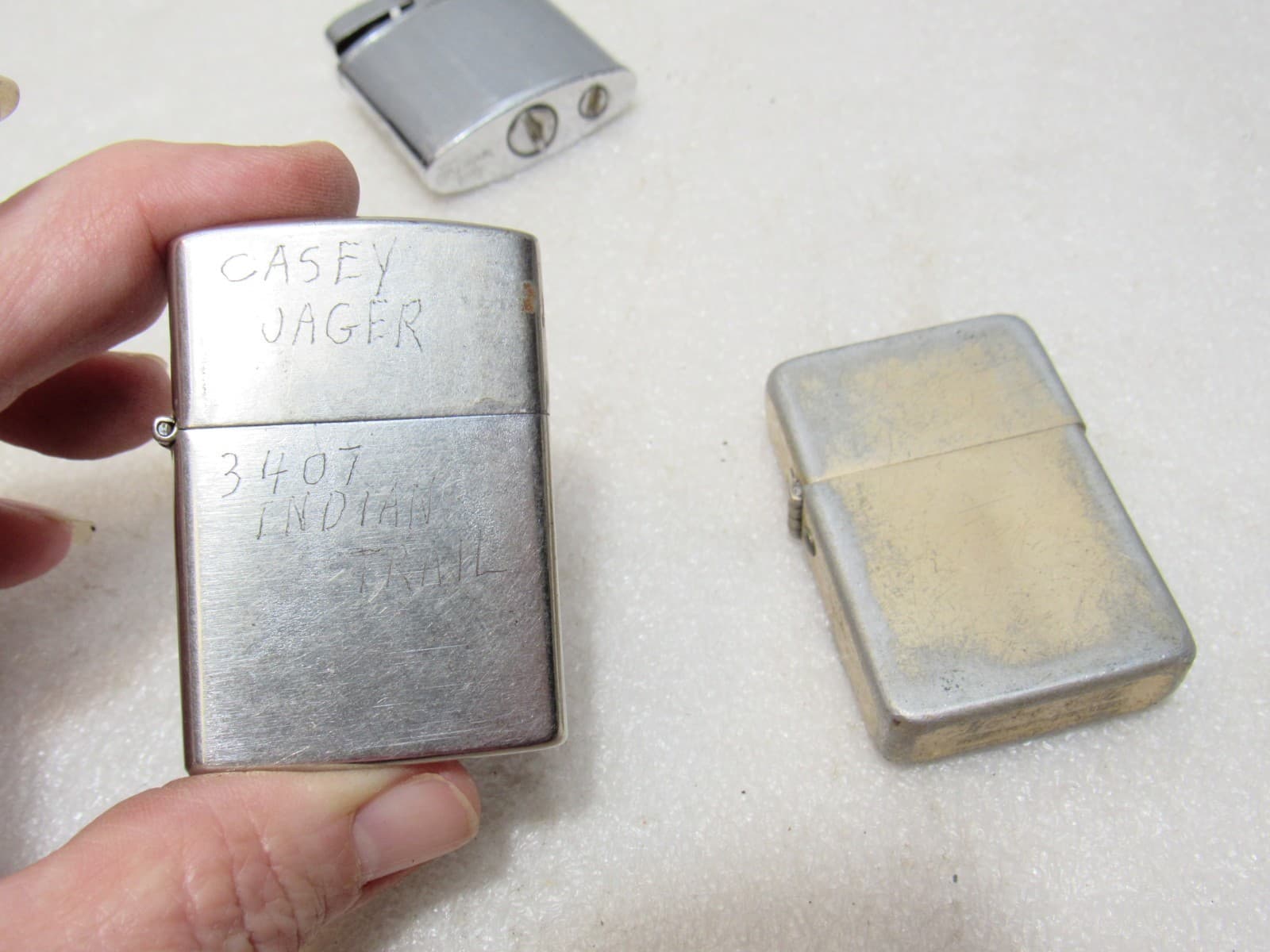 Vintage Metal Flip Top Lighter Lot Zippo Warco STorm King Bryco (C86JJ) - Thumbnail 18