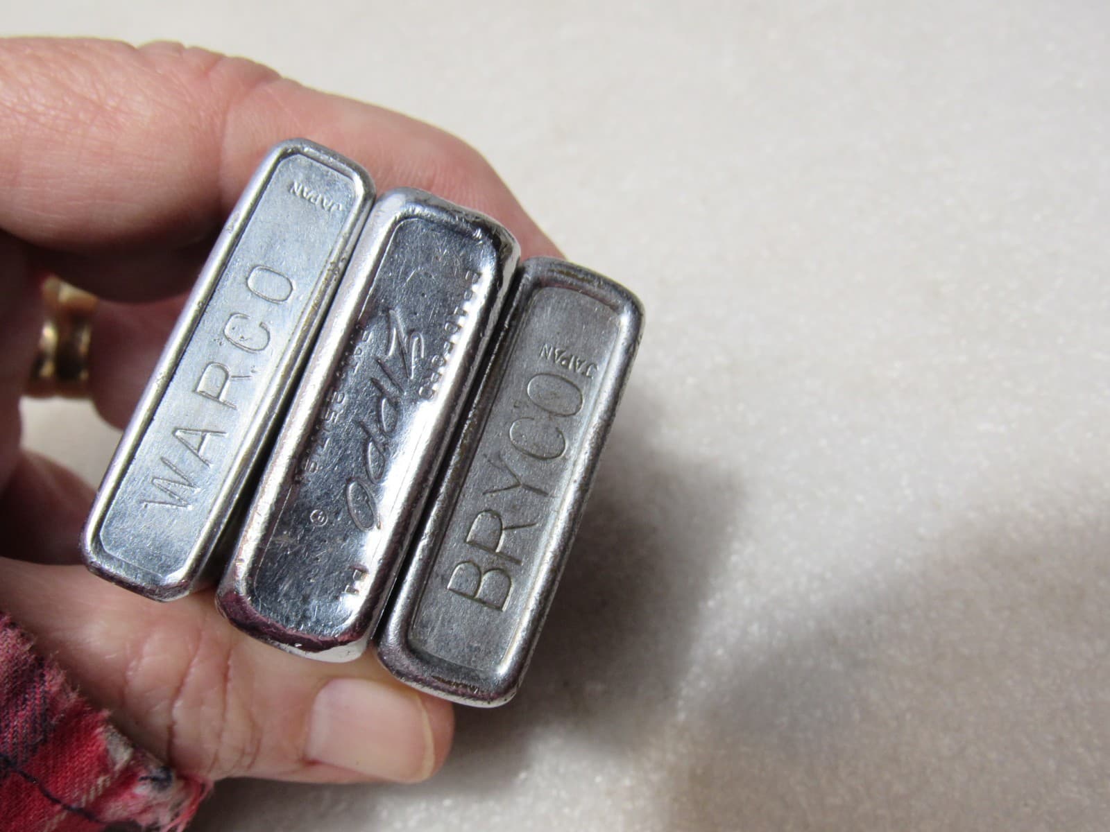 Vintage Metal Flip Top Lighter Lot Zippo Warco STorm King Bryco (C86JJ) - Thumbnail 15