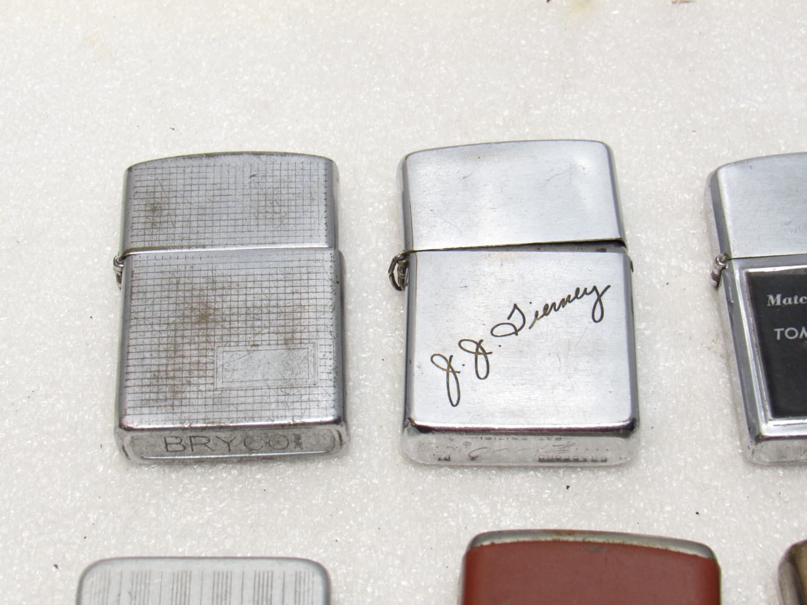 Vintage Metal Flip Top Lighter Lot Zippo Warco STorm King Bryco (C86JJ) - Thumbnail 2