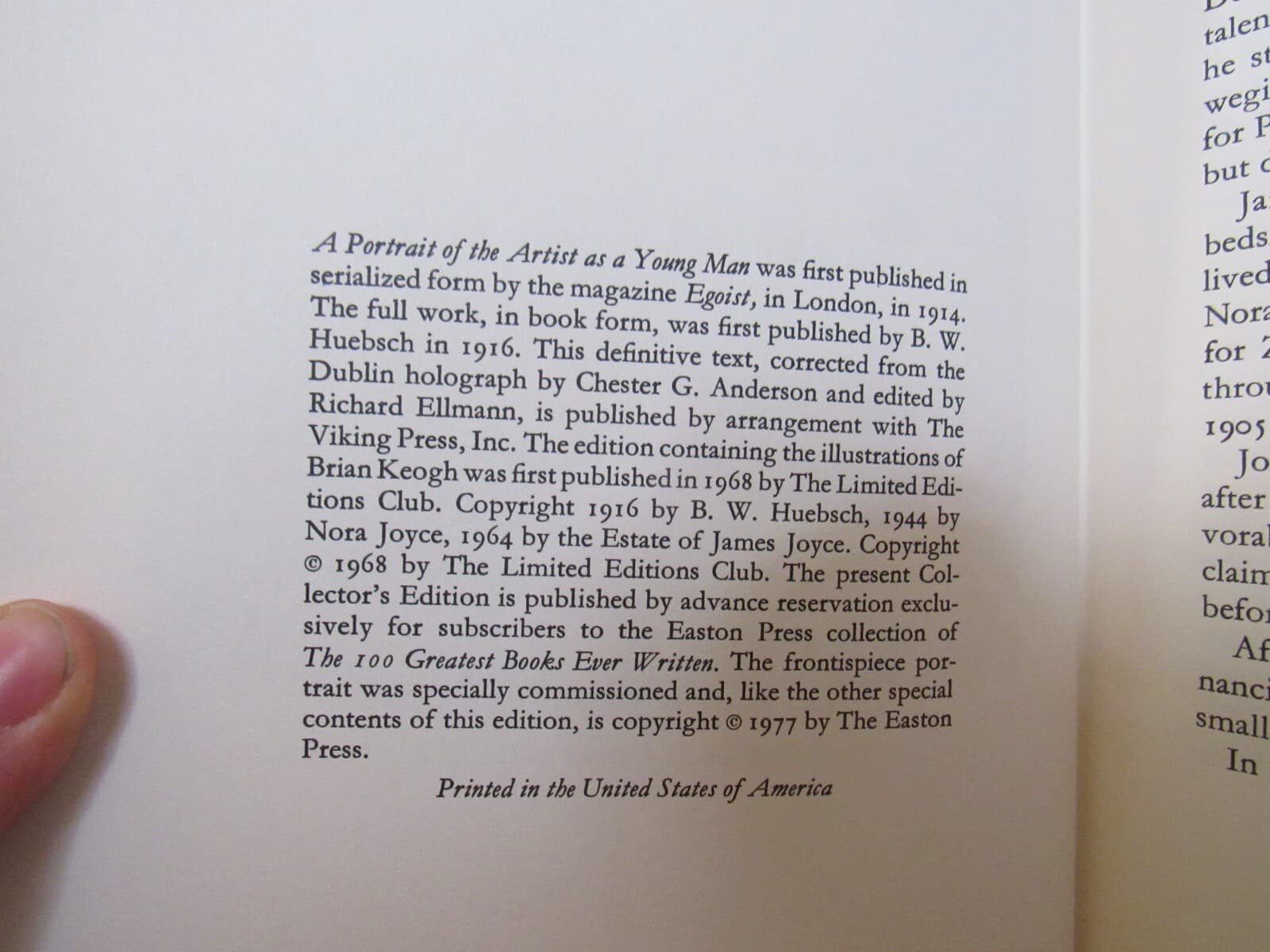 A Portrait of the Artist as a Young Man James Joyce Easton Press 1977 B58K - Thumbnail 4