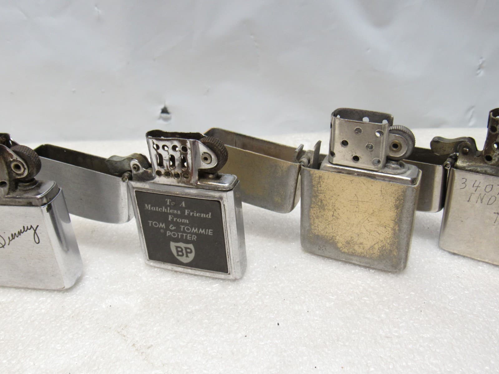 Vintage Metal Flip Top Lighter Lot Zippo Warco STorm King Bryco (C86JJ) - Thumbnail 9