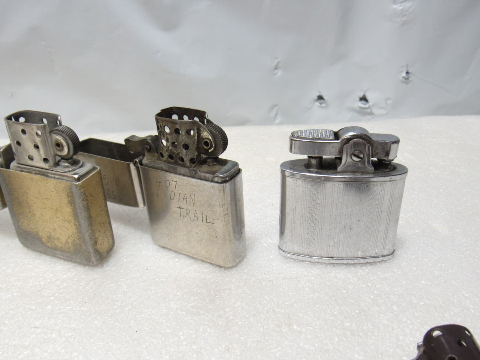 Vintage Metal Flip Top Lighter Lot Zippo Warco STorm King Bryco (C86JJ) - Thumbnail 10