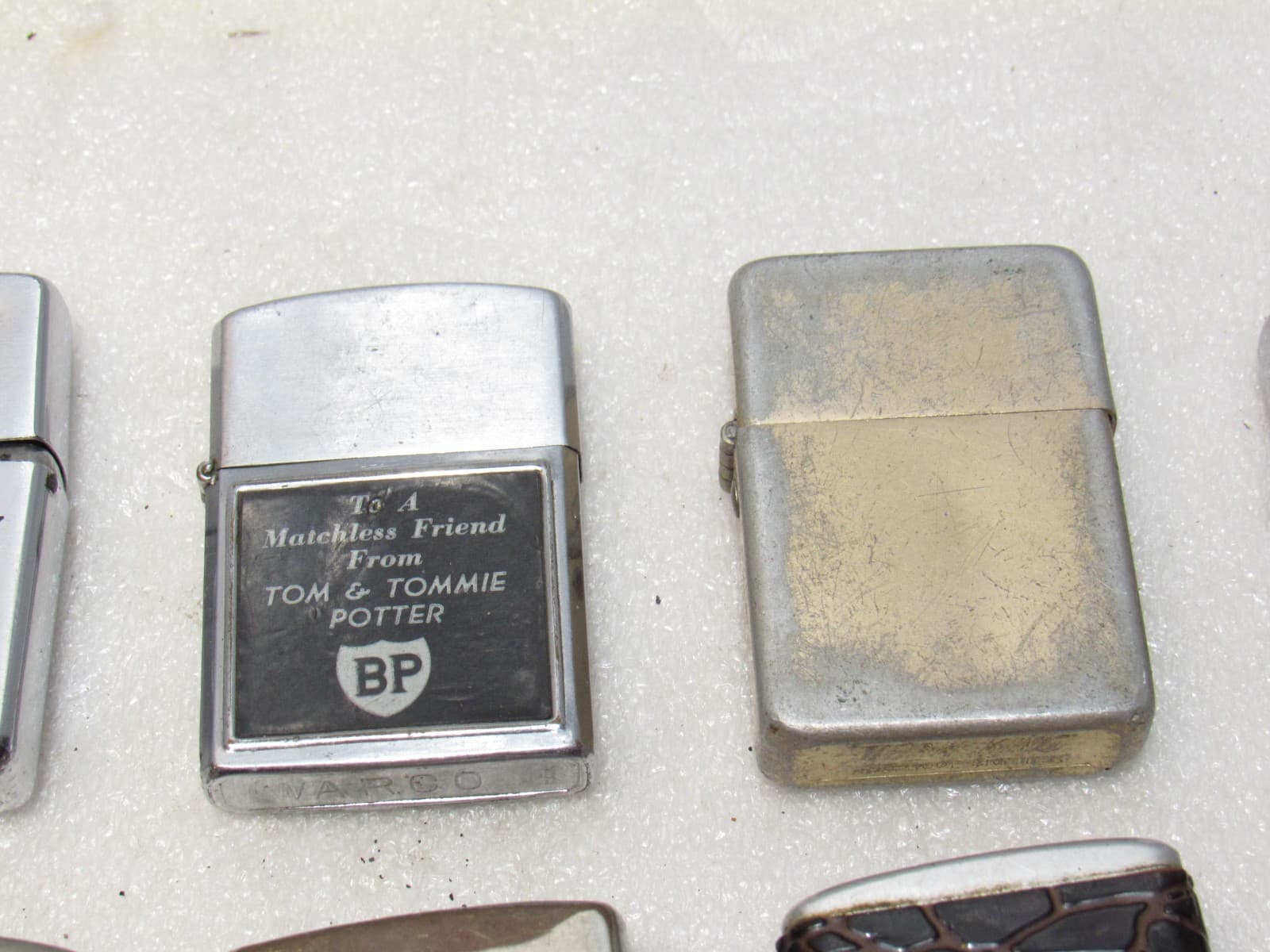 Vintage Metal Flip Top Lighter Lot Zippo Warco STorm King Bryco (C86JJ) - Thumbnail 3