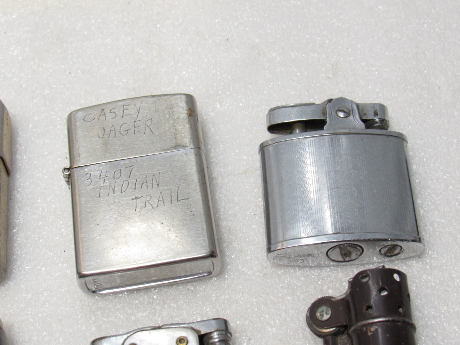 Vintage Metal Flip Top Lighter Lot Zippo Warco STorm King Bryco (C86JJ) - Thumbnail 4