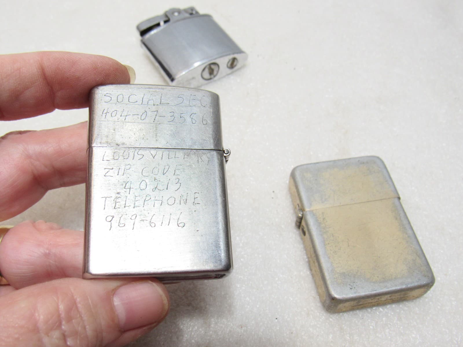 Vintage Metal Flip Top Lighter Lot Zippo Warco STorm King Bryco (C86JJ) - Thumbnail 17