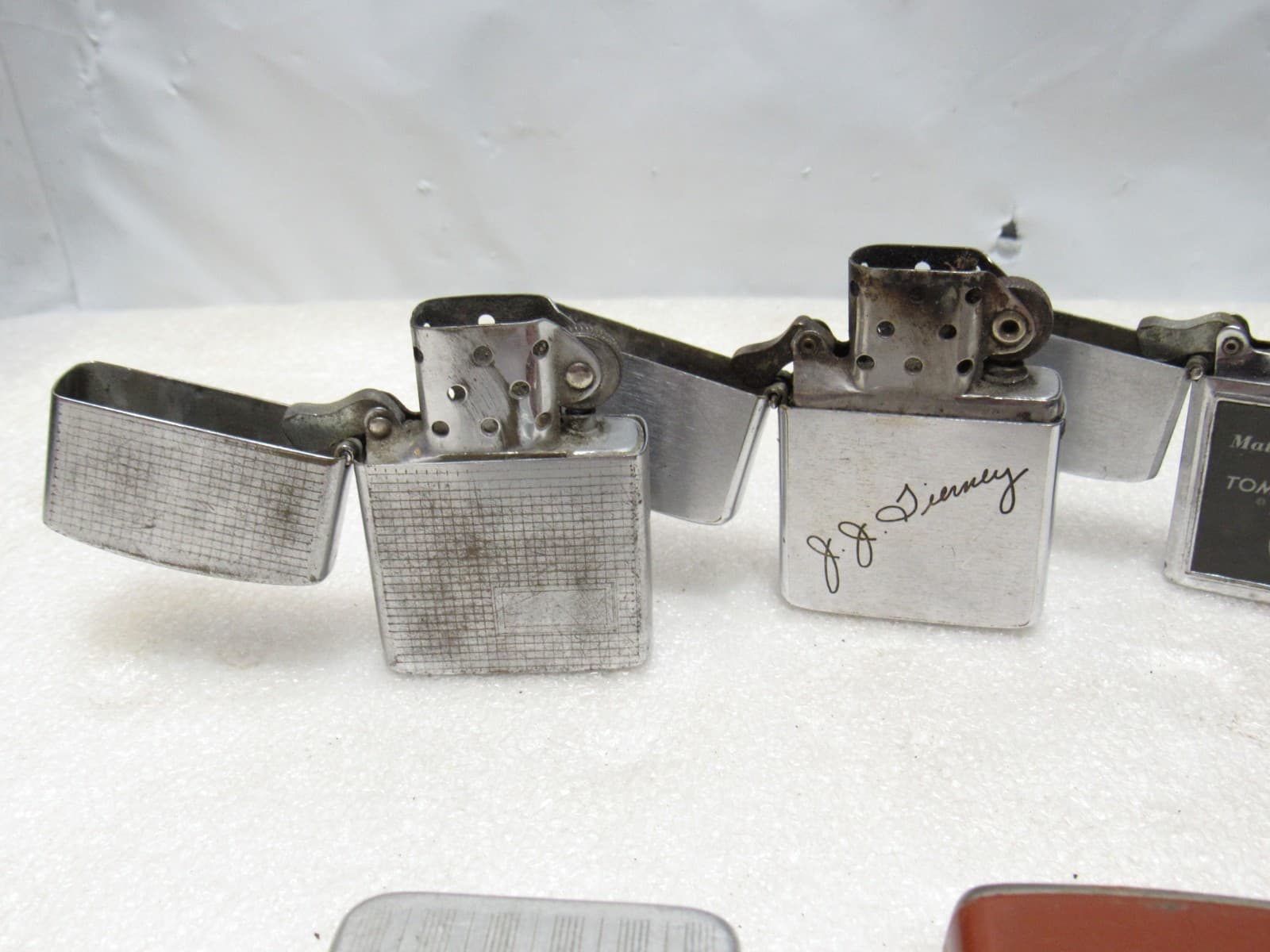 Vintage Metal Flip Top Lighter Lot Zippo Warco STorm King Bryco (C86JJ) - Thumbnail 8