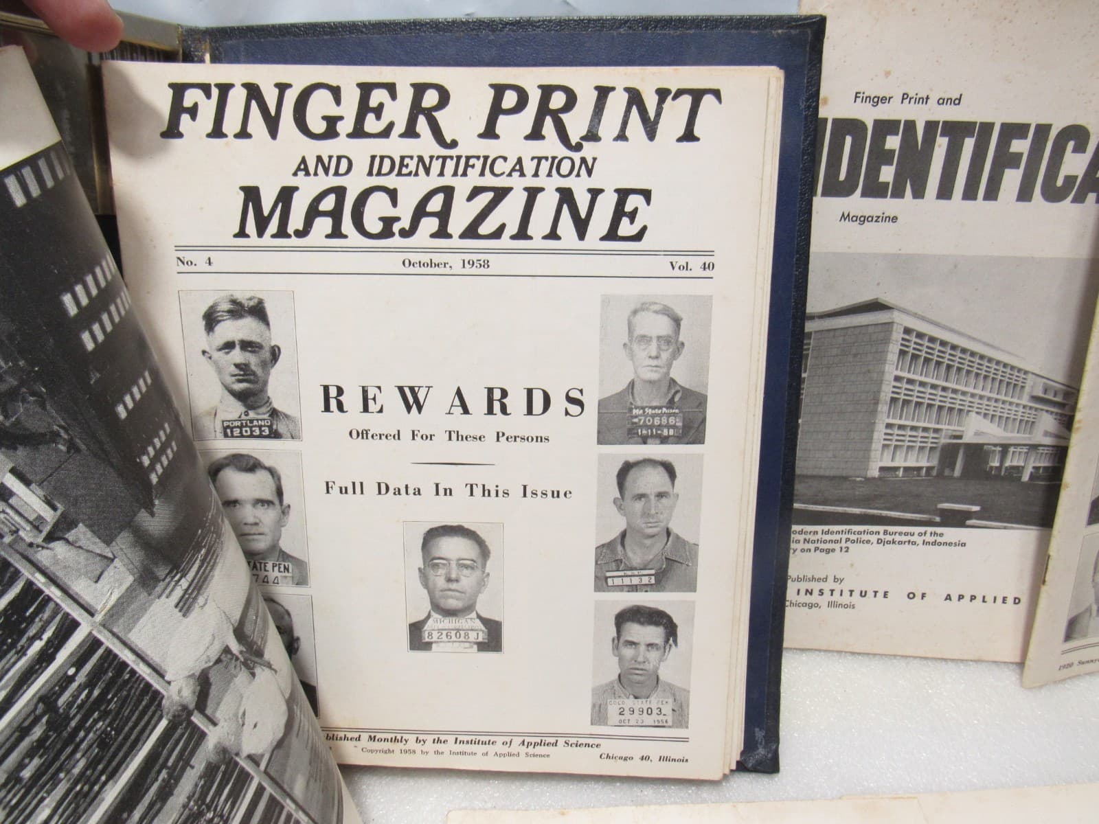 1950s Finger Print & Identification Magazine Binder & Books Law Enforcement B60 - Thumbnail 4