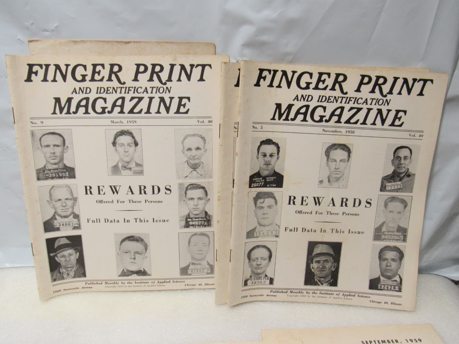 1950s Finger Print & Identification Magazine Binder & Books Law Enforcement B60 - Thumbnail 8
