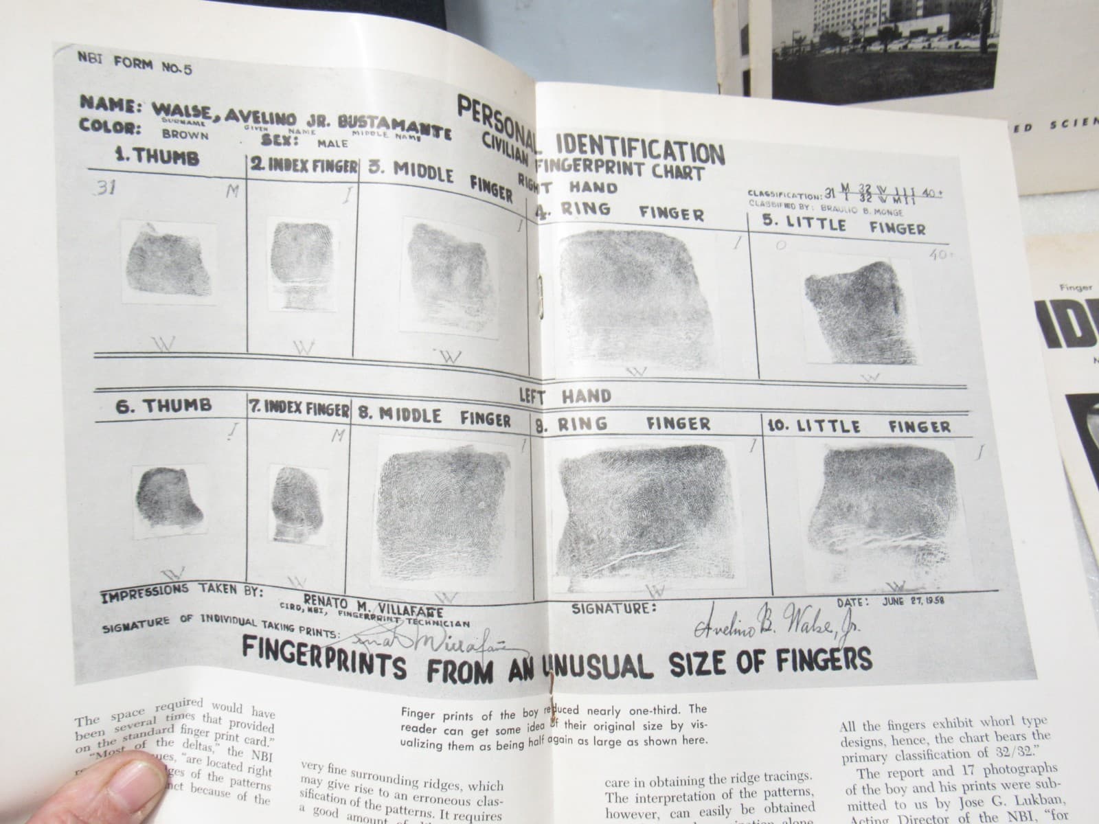 1950s Finger Print & Identification Magazine Binder & Books Law Enforcement B60 - Thumbnail 14