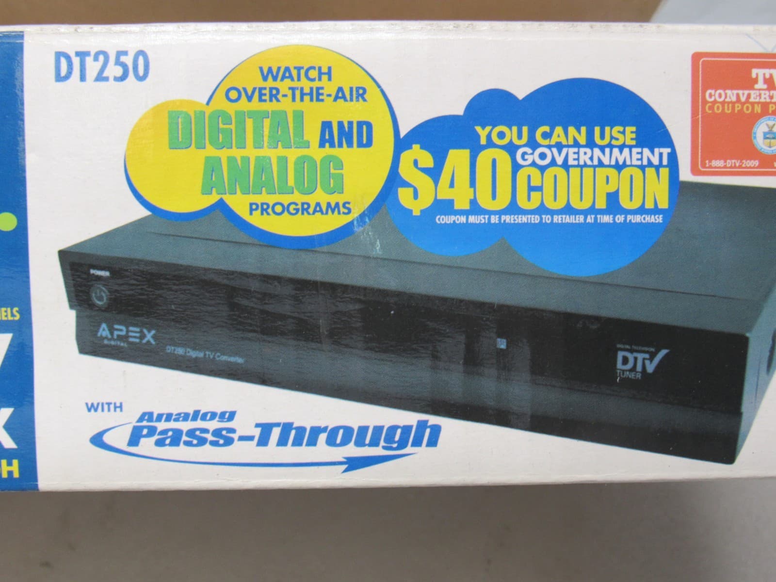 Apex DT250 Digital TV Converter Box with Analog Pass Through & Remote B63J? - Thumbnail 6
