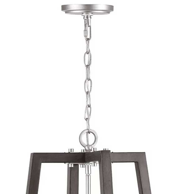 PROGRESS LIGHTING Forrester Teak Wood /Satin Nickel Lantern Pendant Light (Q54K) - Thumbnail 6