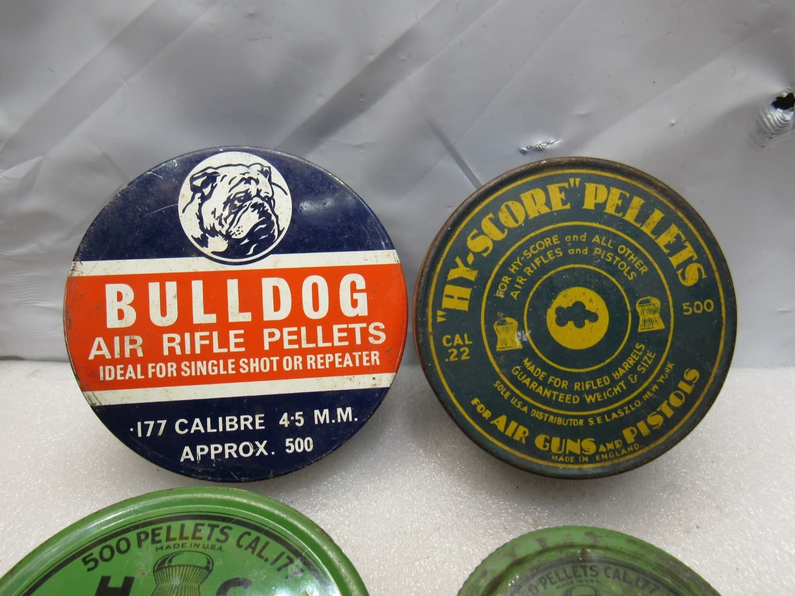 4 Vintage Empty Advertising Air Rifle Pistol Pellet Tins (G63S) - Thumbnail 2