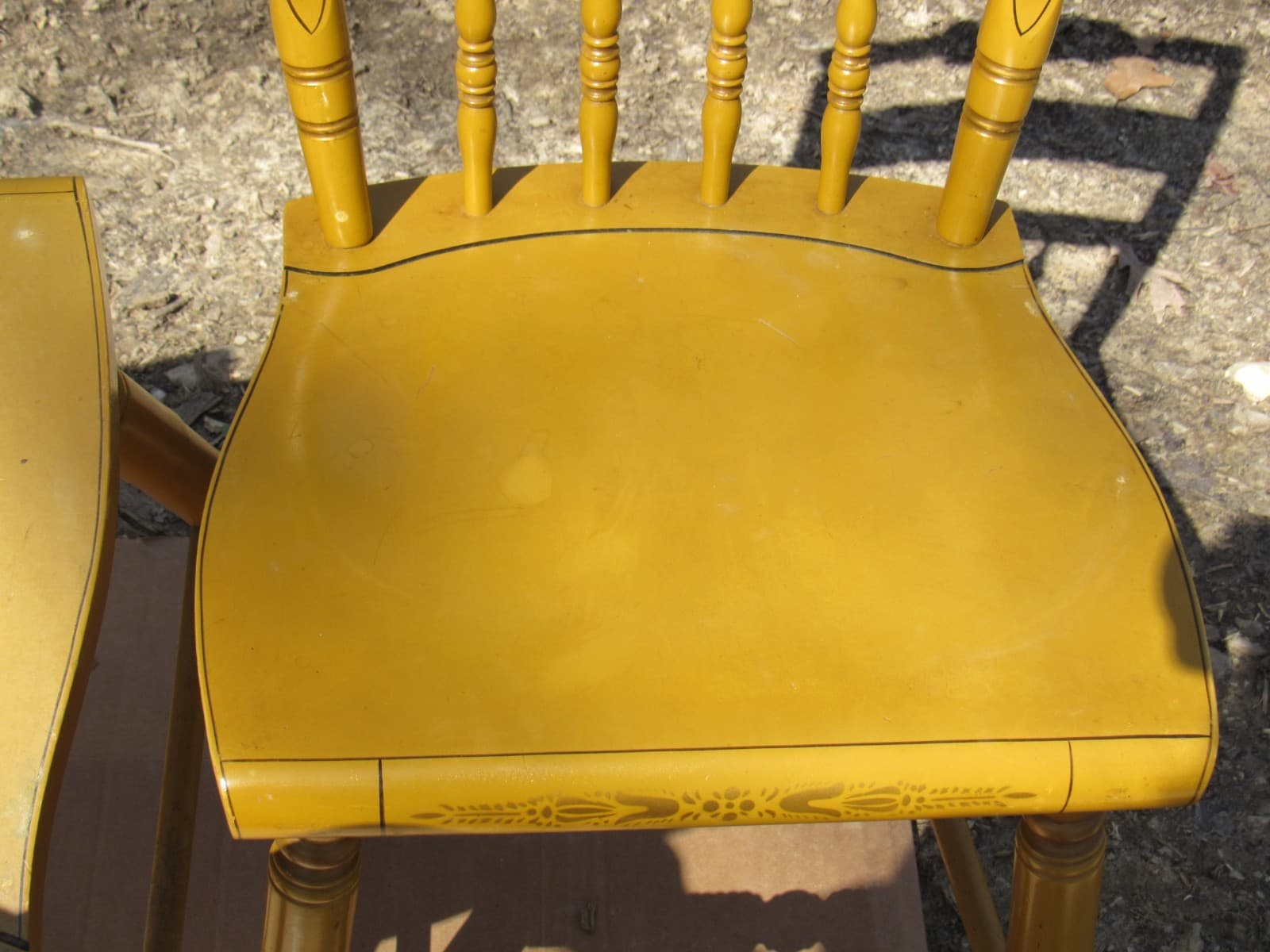 Set of 6 Vintage L. Hitchcock Stenciled Farmhouse Harvest Dining Chairs (K) - Thumbnail 14