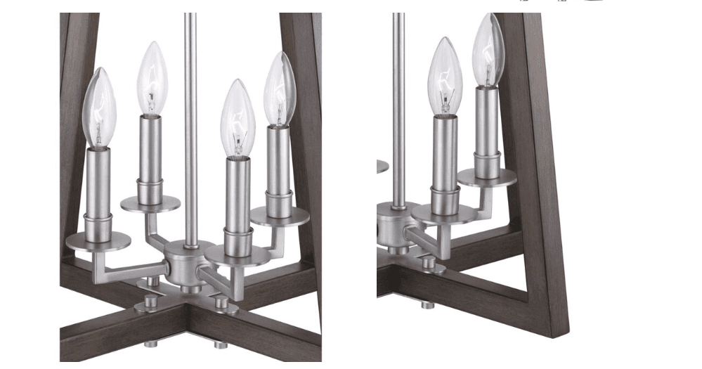 PROGRESS LIGHTING Forrester Teak Wood /Satin Nickel Lantern Pendant Light (Q54K) - Thumbnail 4
