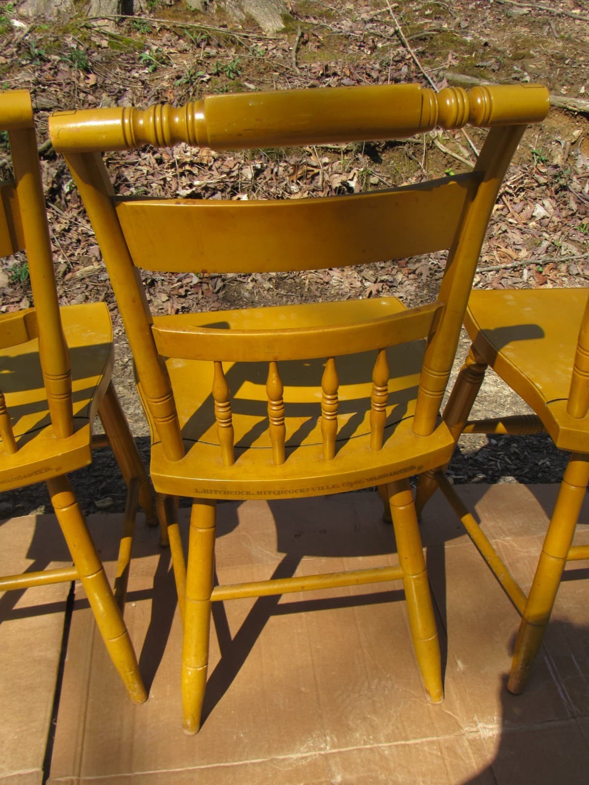 Set of 6 Vintage L. Hitchcock Stenciled Farmhouse Harvest Dining Chairs (K) - Thumbnail 9