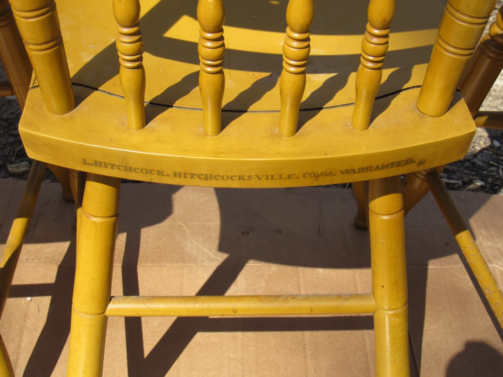 Set of 6 Vintage L. Hitchcock Stenciled Farmhouse Harvest Dining Chairs (K) - Thumbnail 10
