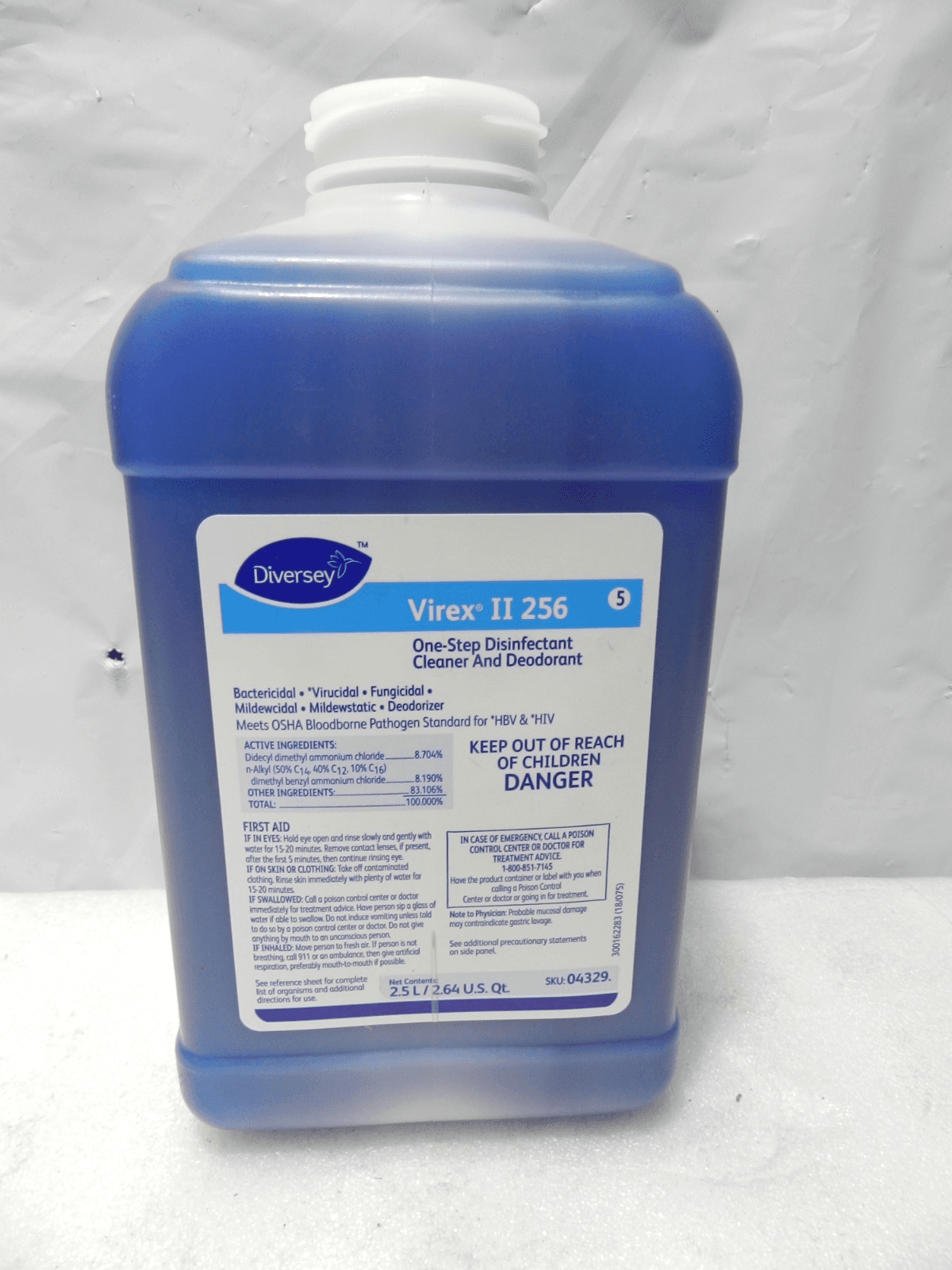 Diversey Virex II 256 One Step Disinfectant Cleaner 2.5L (EXP 4/28) G70K