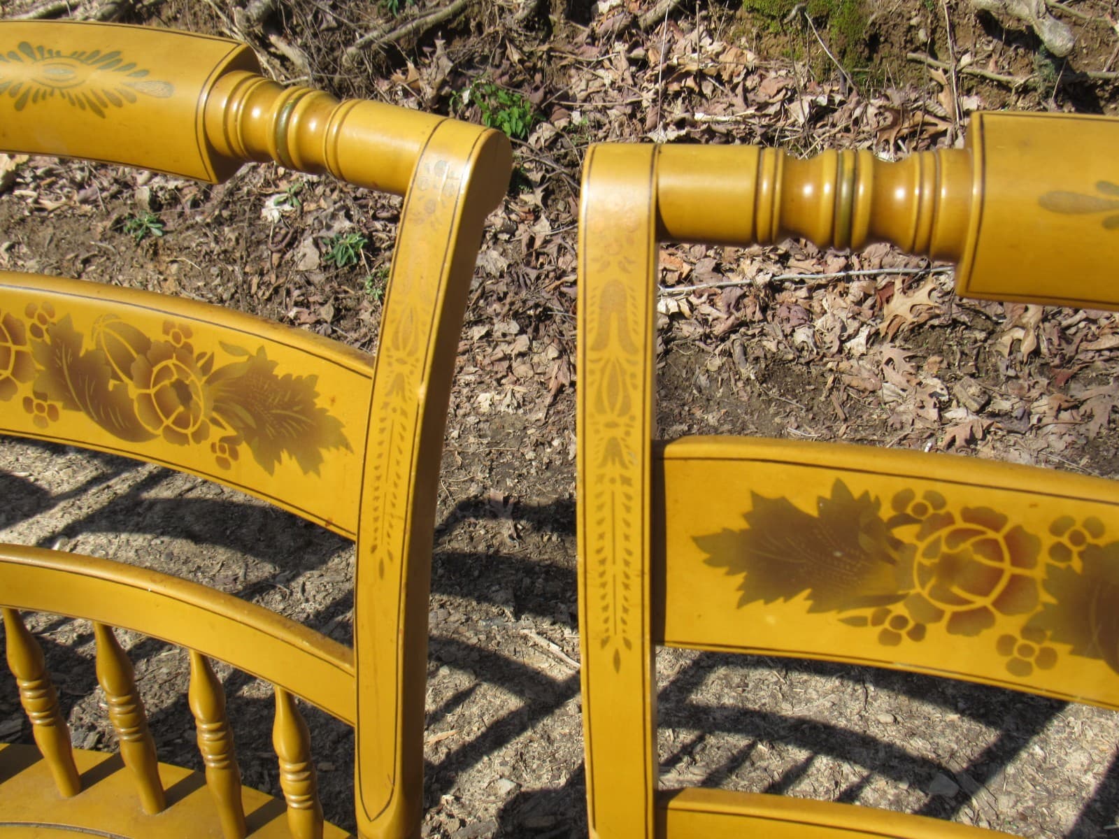 Set of 6 Vintage L. Hitchcock Stenciled Farmhouse Harvest Dining Chairs (K) - Thumbnail 8