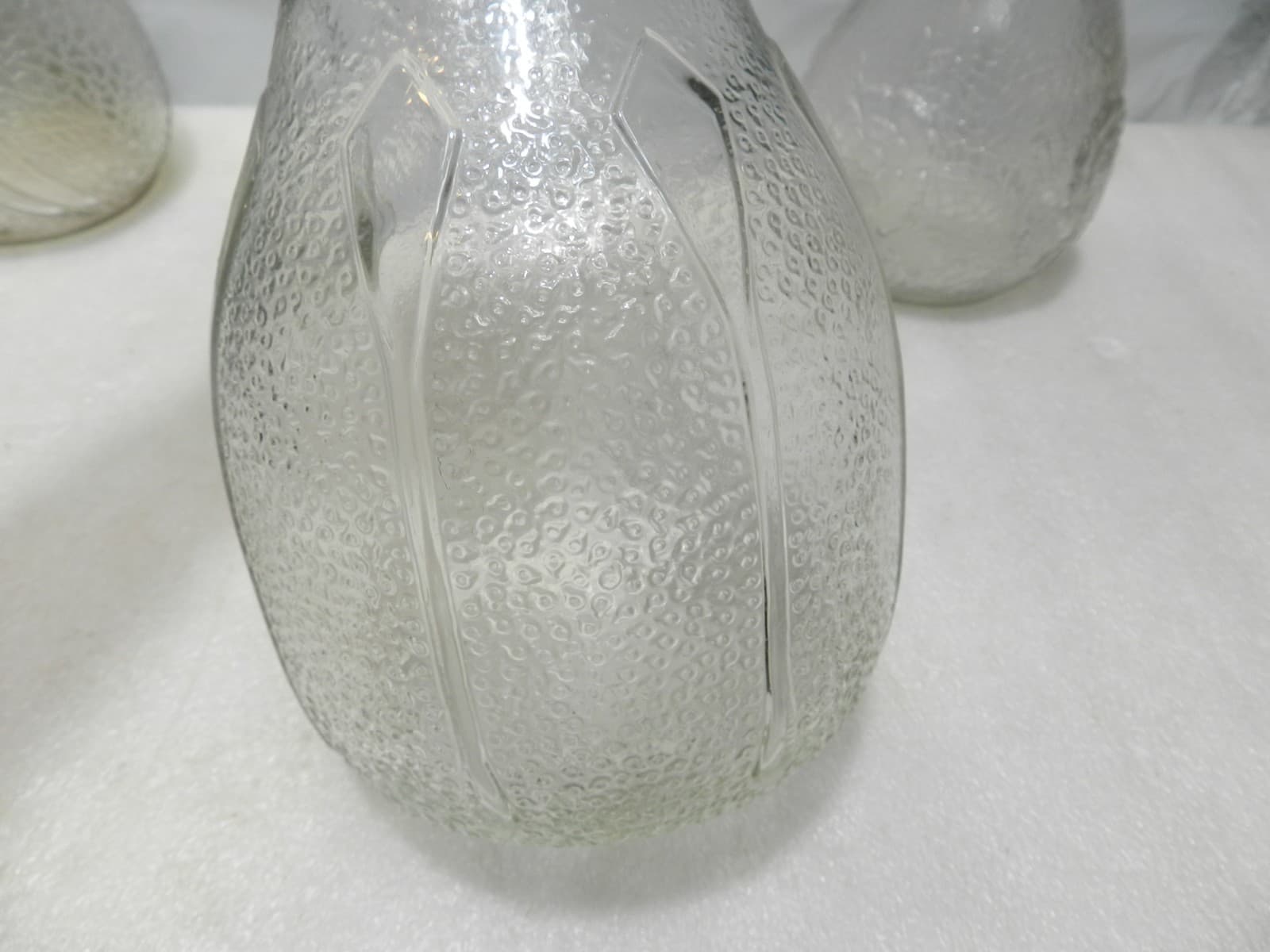 3 Vintage Whitehouse Vinegar Bottle Crackle Glass & Flower 1960s glass (C95J) - Thumbnail 5
