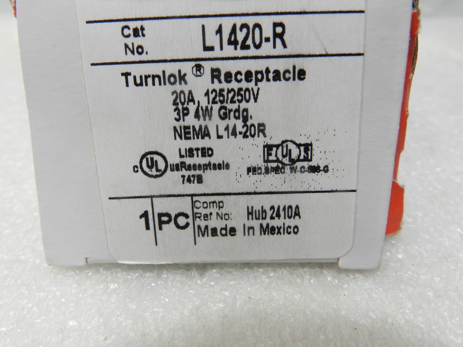 P & S L1420-R Turnlok Single Receptacle, 3 Pole 4-Wire, 20A 125/250V L14-20R (D2 - Thumbnail 2
