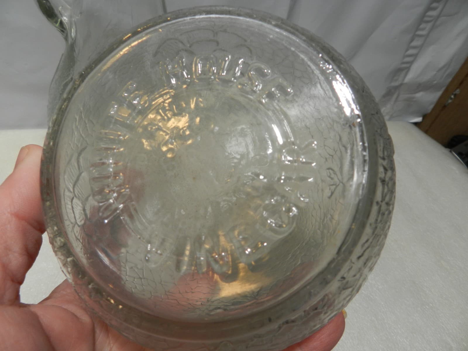 3 Vintage Whitehouse Vinegar Bottle Crackle Glass & Flower 1960s glass (C95J) - Thumbnail 10