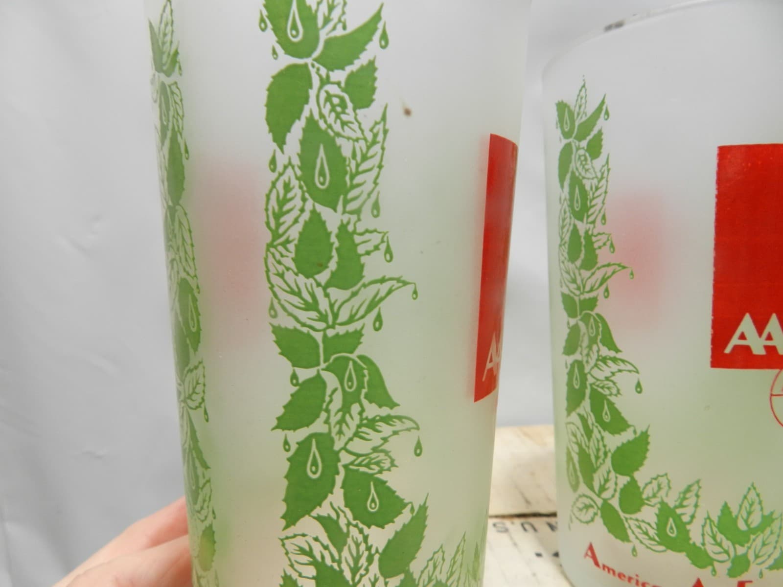 5 Vintage Kentucky Derby/American Air Filter Frosted Mint Julep Glass (D5J) - Thumbnail 4